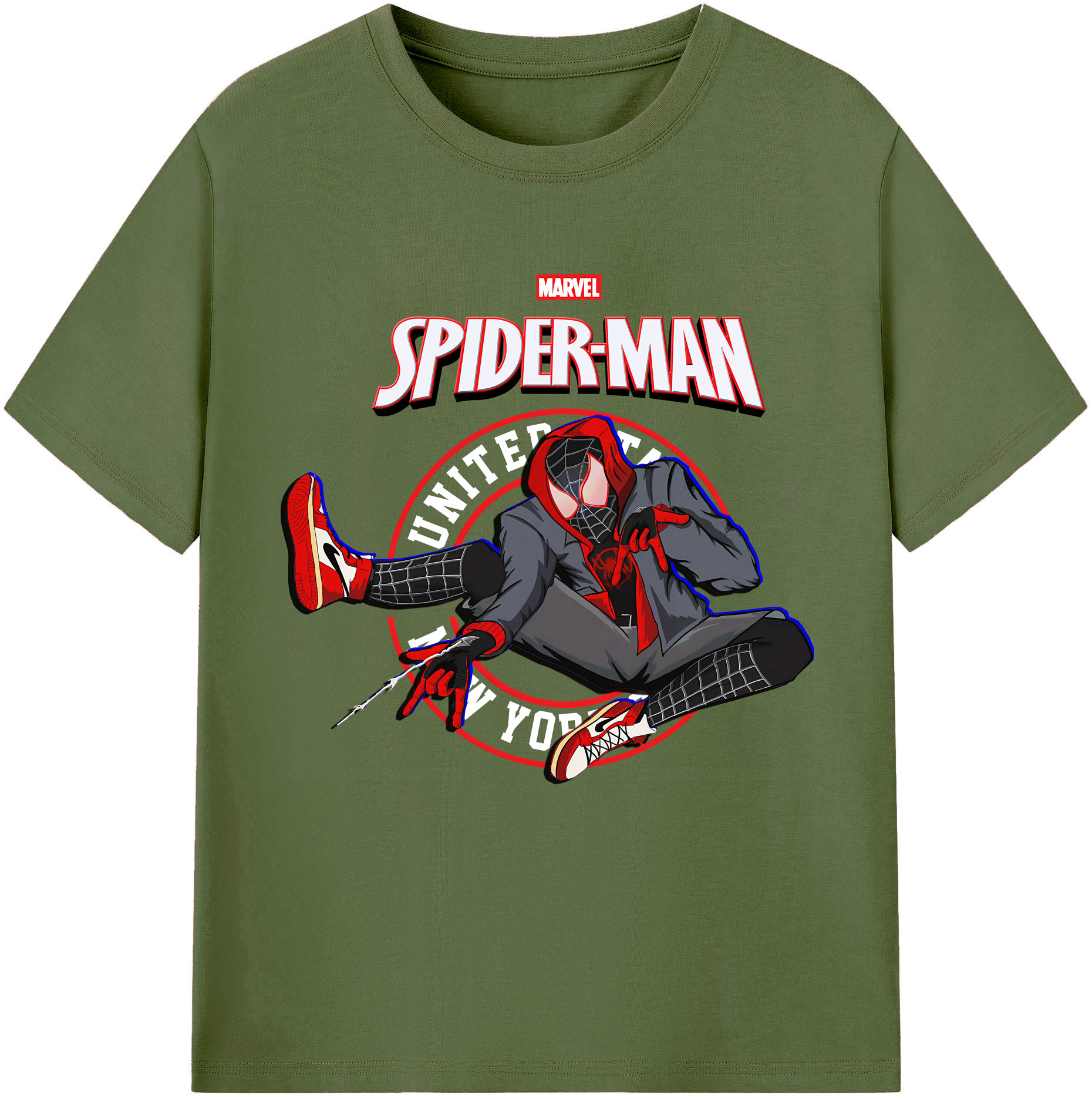 （画像用） Spider Man スパイダーマン 綿100％半袖Tシャツ（フロントプリント）
